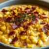 Slow Cooker Cheddar Mais mit Speck