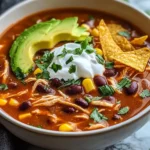 Langsame Kochhuhn-Tortilla-Suppe für Gemütliche Abende