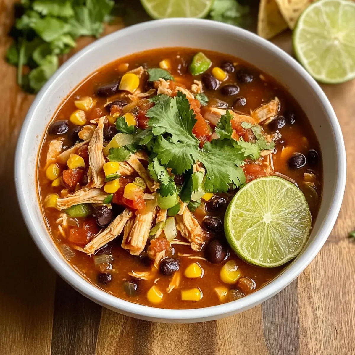 Langsame Kochhuhn-Tortilla-Suppe