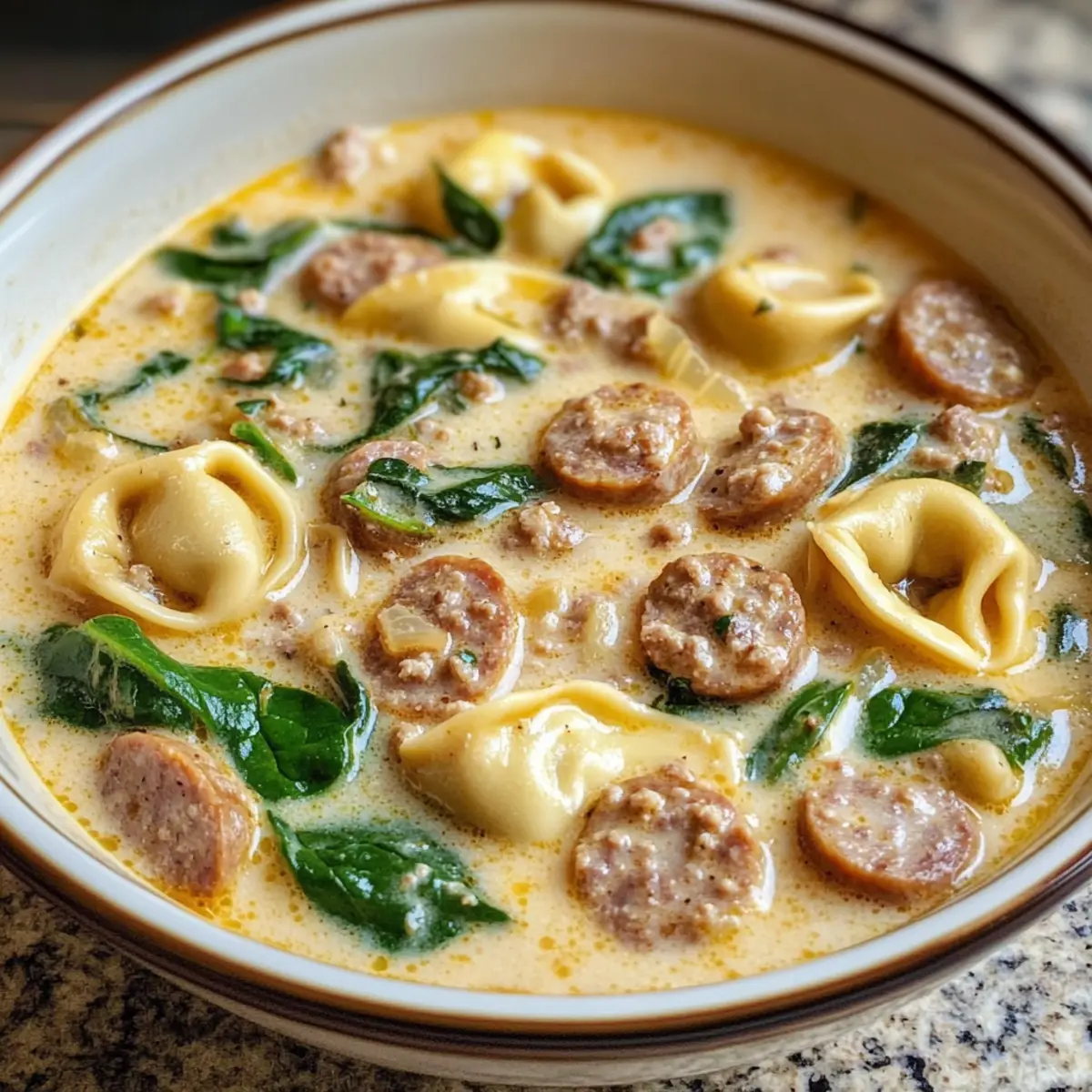 Slow Cooker Cremige Wurst Tortellini Suppe ganz einfach 3 Slow Cooker Creamy Sausage Tortellini Soup jrthuw