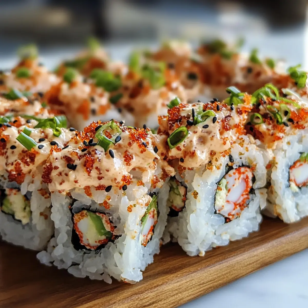 Scharfe Thunfisch-Vulkan-Rollen