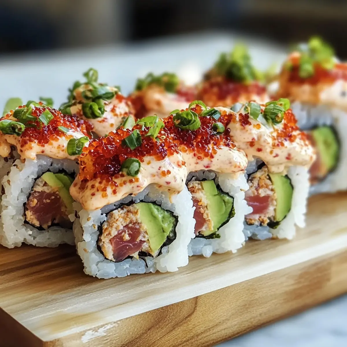 Spicy Tuna Volcano Rolls cynkyh