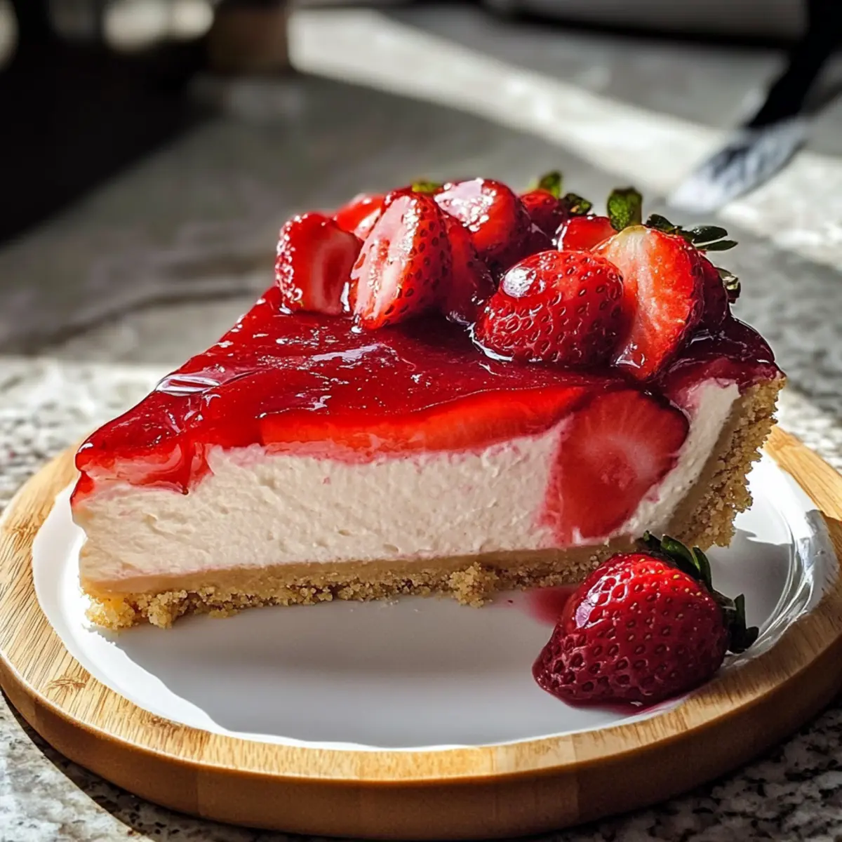 Erdbeer Käsekuchen mit perfektem Keksboden 2