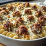 Knoblauchbutter-Hühnchenstücke mit cremiger Parmesan-Pasta