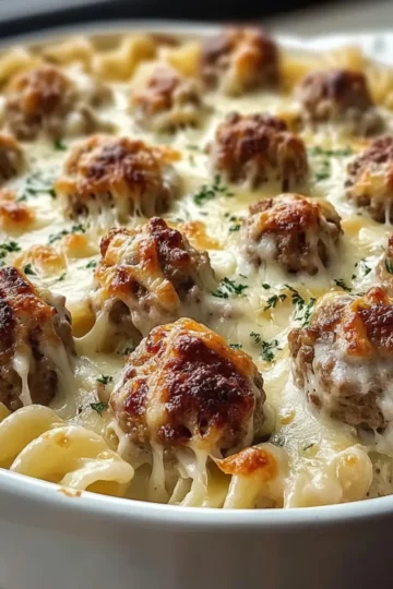 Schwedische Fleischbällchen Nudelauflauf Rezept Zutaten: - 500g Schweinefleisch - 500g Rinderhackfleisch - 1 Zwiebel, gewürfelt - 2 Knoblauchzehen, gehackt - 1 Tasse Semmelbrösel - 1/2 Tasse Parmesan, gerieben - 1 Ei - 1 TL italienische Gewürze - Salz und Pfeffer nach Geschmack - 300g Pasta - 500ml Sahne - 200ml Rinderbrühe - 200g geriebener Käse Anleitung: 1. Ofen auf 180°C vorheizen. 2. In einer Pfanne das Schweine- und Rinderhackfleisch mit Zwiebel und Knoblauch anbraten, bis es durchgegart ist. 3. In einer Schüssel Fleisch, Semmelbrösel, Parmesan, Ei, italienische Gewürze, Salz und Pfeffer vermengen. 4. Pasta nach Packungsanweisung kochen. 5. Fleisch-Mischung und Pasta in einer Auflaufform vermengen. 6. Sahne und Rinderbrühe darübergießen und gut vermischen. 7. Mit geriebenem Käse bestreuen. 8. 30-35 Minuten im Ofen backen, bis der Käse goldbraun ist. 9. Vor dem Servieren einige Minuten ruhen lassen.