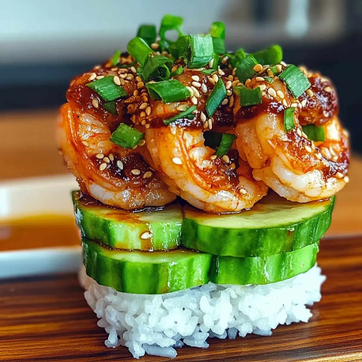 WA¼rzige Garnelen Sushi Stapel q8dw9a