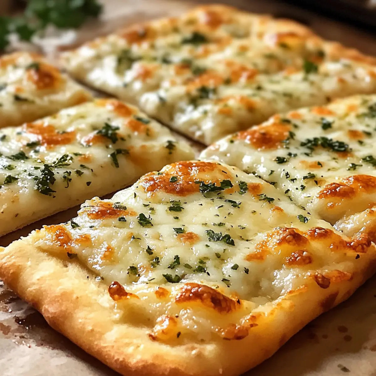 Knoblauch Fladenbrot Pizza