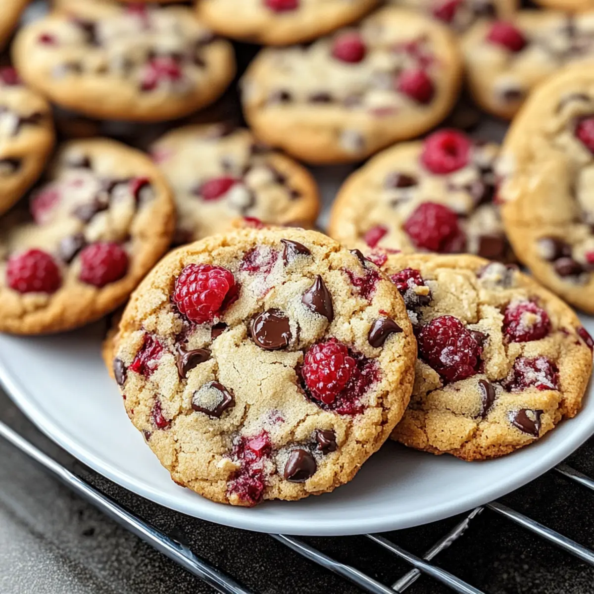 Himbeer-Schokoladenstückchen-Kekse