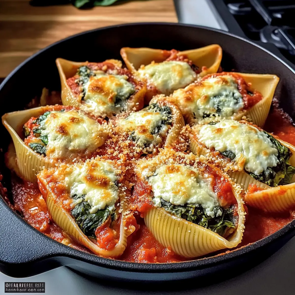 Spinach and Ricotta Stuffed Shells gujmce