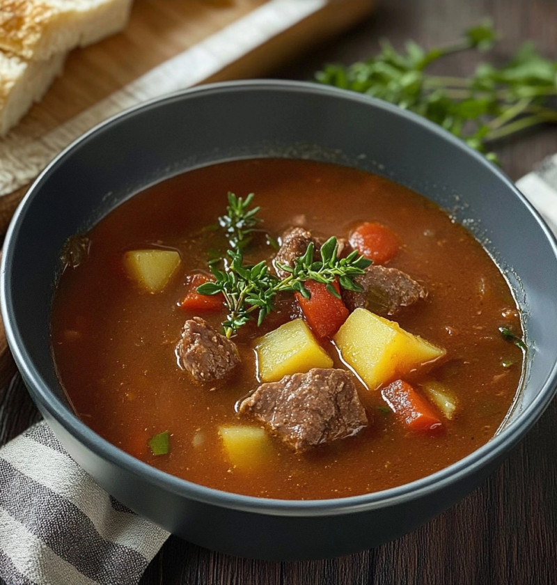 Gulaschsuppe aus dem Ofen für gemütliche Abende